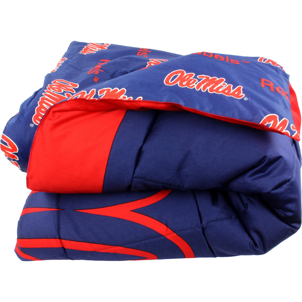 Mississippi Rebels 2 Pc Reversible Cotton Comforter Set, 1 Comforter, 1 Sham, Twin