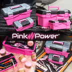 Pink Tool Box for Women - Sewing, Art & Craft Organizer Small & LarPlastic Tool Box with Handle - Pink Toolbox Sewing Tool StoraBox - Portable Mini LocTool Boxes (2 Pack)