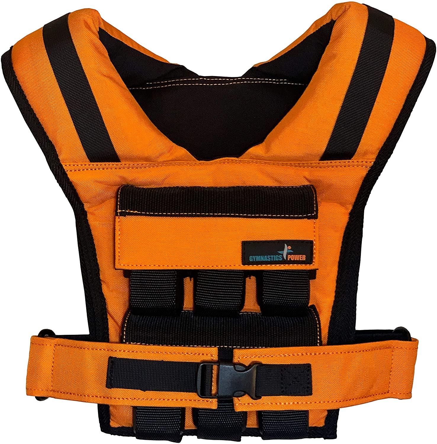 Gymnastics Power - Weighted Vest 25lb Removable Iron Weights for Men and Women Weighted Vest Workout for Calisthenics and Fitness Sport Training (Orange)