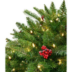 3 ft. Prelit Artificial Porch Christmas Tree with Red Berries and Warm White Lights