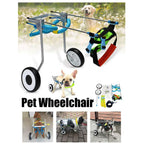 Haodan electronics 2 Wheel 5" Pet Dog Cat Wheelchair Aluminium Walk Cart Scooter for Handicapped Hind Leg XS Model Pet Weight 3-15kg can Adjusted