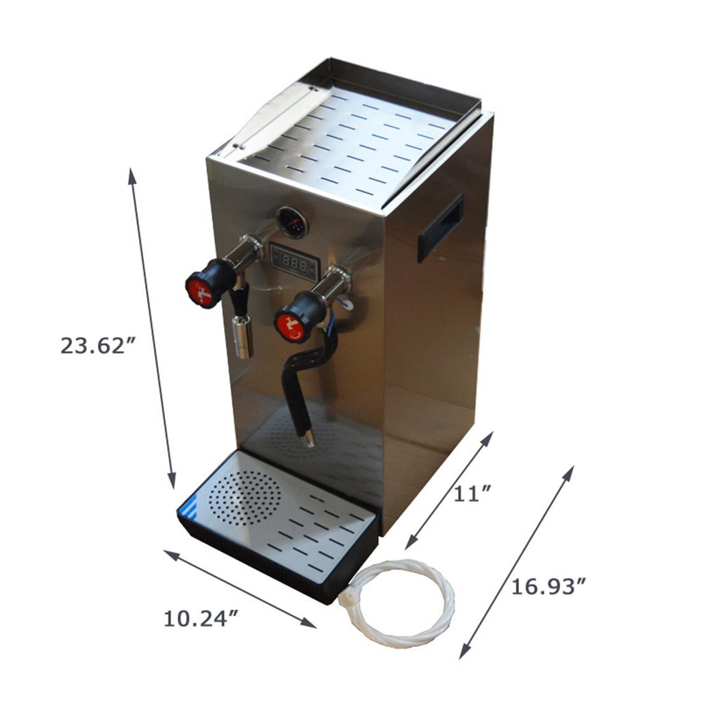 INTBUYING 220V Milk Frother Steam Boiling Water Foam Machine Stainless Steel 10L