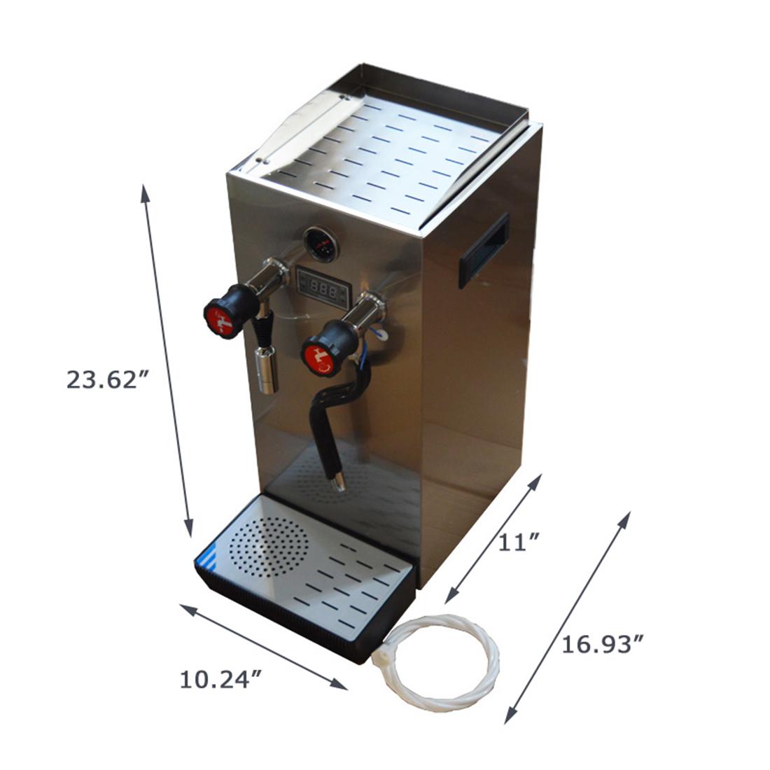 INTBUYING 220V Milk Frother Steam Boiling Water Foam Machine Stainless Steel 10L