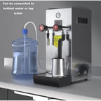 INTBUYING 220V Milk Frother Steam Boiling Water Foam Machine Stainless Steel 10L