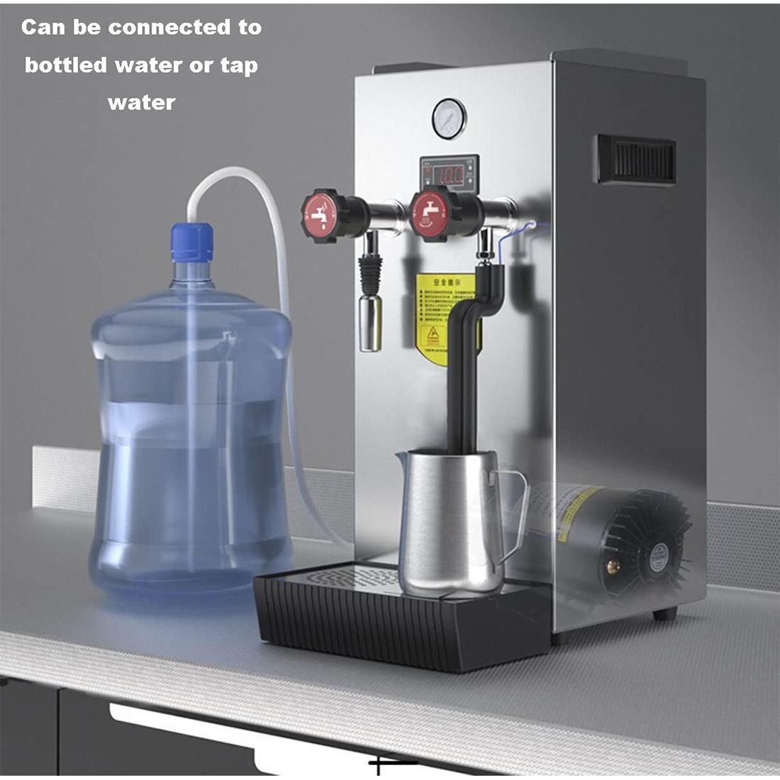 INTBUYING 220V Milk Frother Steam Boiling Water Foam Machine Stainless Steel 10L