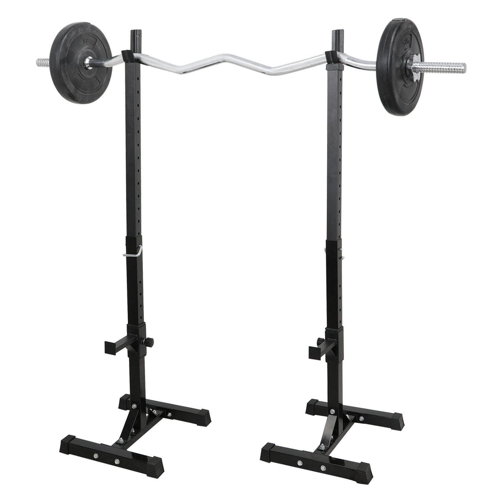 Squat Rack Adjustable Bench Press Weight Exercise Barbell Stand Gym Fitness