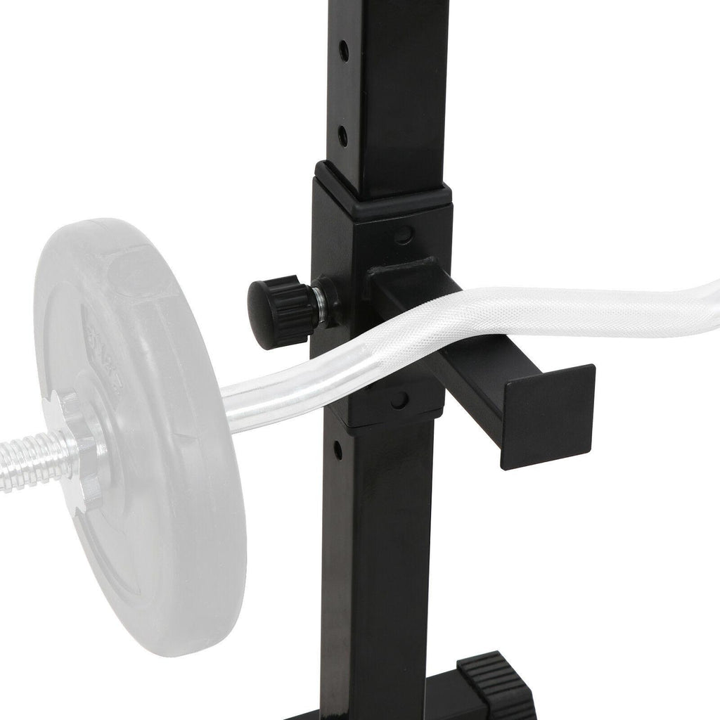 Squat Rack Adjustable Bench Press Weight Exercise Barbell Stand Gym Fitness