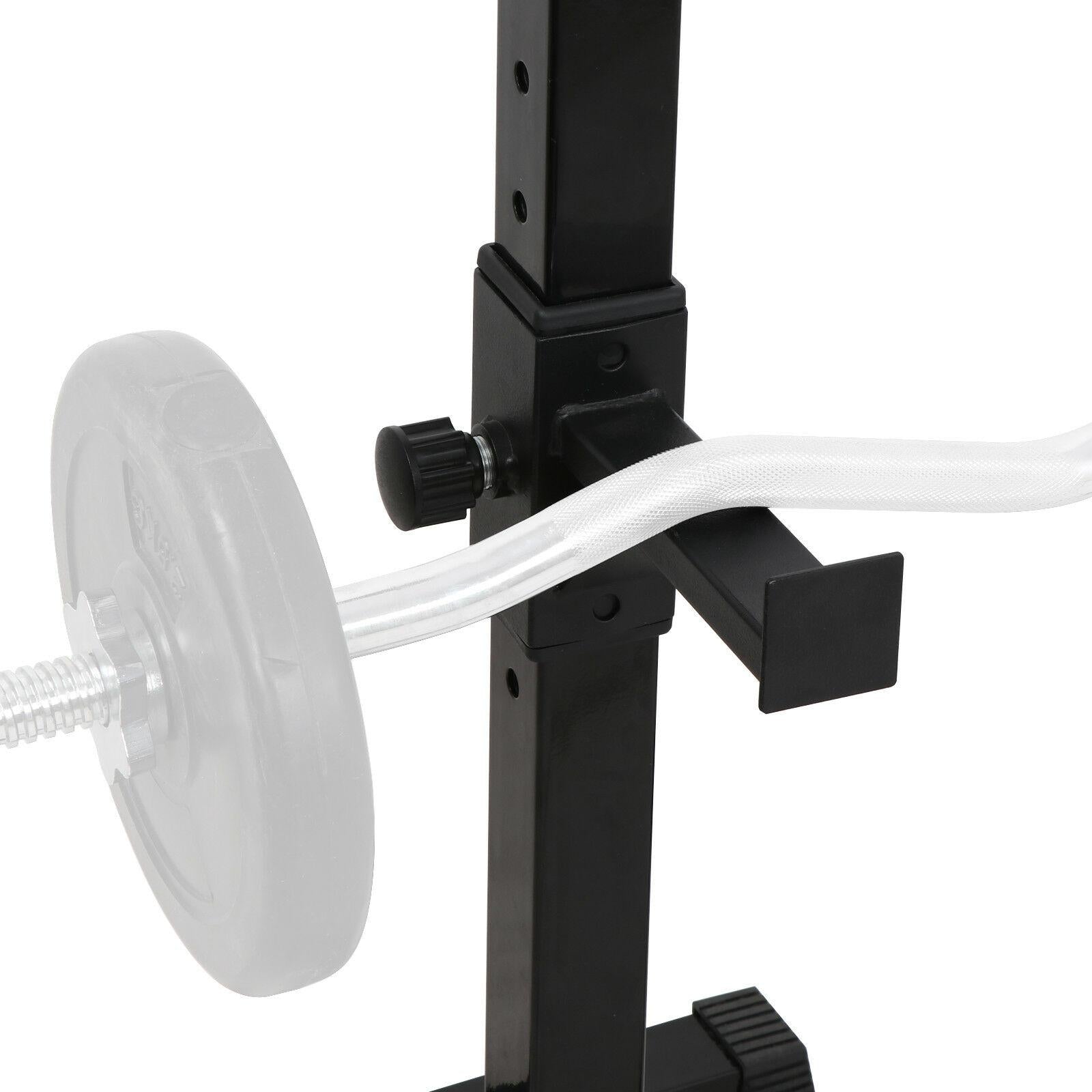 Squat Rack Adjustable Bench Press Weight Exercise Barbell Stand Gym Fitness