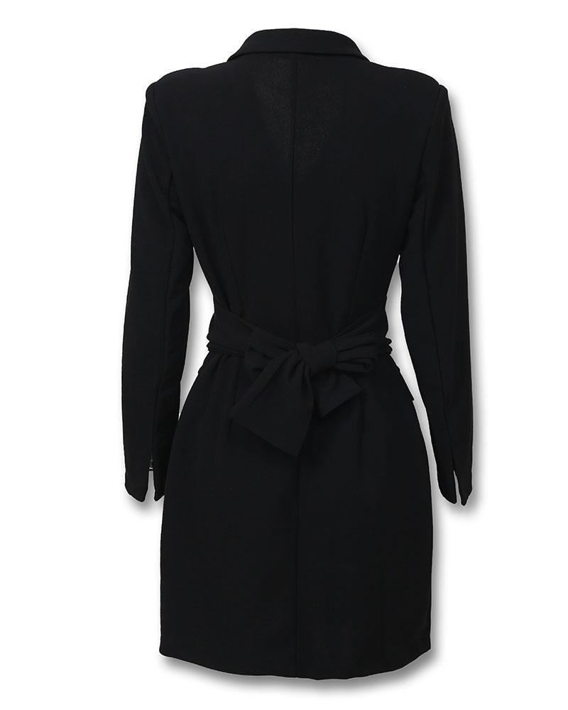 double breasted long sleeve blazer dress