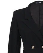 double breasted long sleeve blazer dress