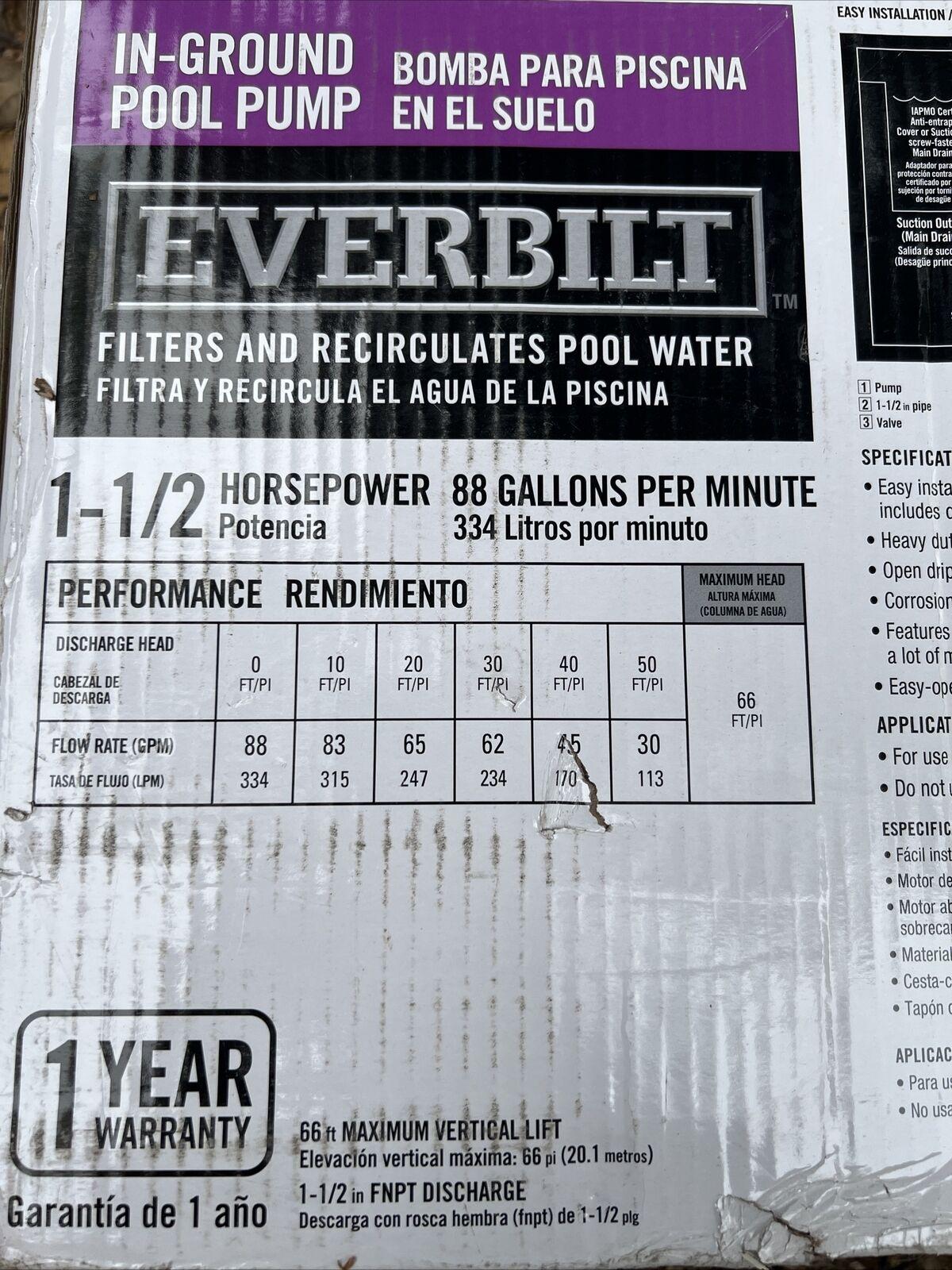 everbilt 1.5 hp 230v pool pump - black (spp15002)