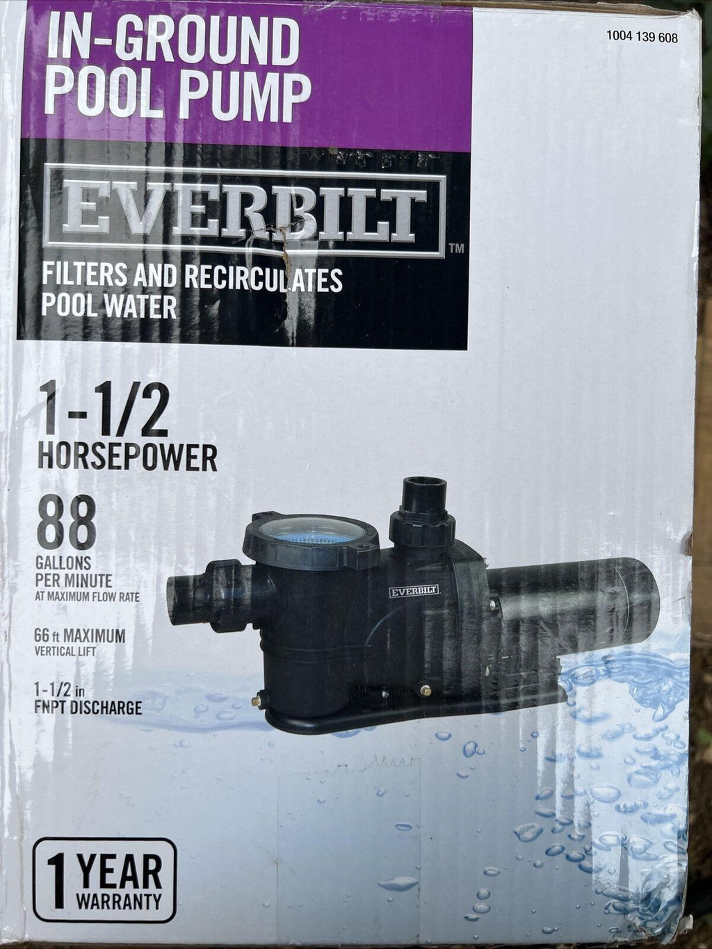 everbilt 1.5 hp 230v pool pump - black (spp15002)