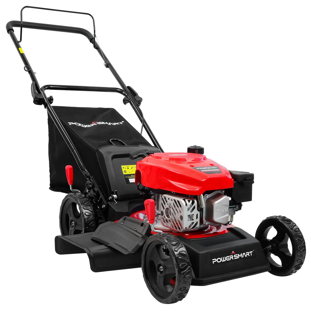 EasyCut 18-Inch 144cc Push Gas Lawn Mower, 3-in-1 Mulch/Bag/Side Discharge, Steel Deck, 6 Height Adjustment