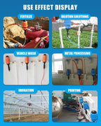 newtry 0.4%~4% adjustable fertilizer injector water powered chemical liquid doser dispenser 4.4~660.43 gallons/h drip irrigation injector dosing pump for industry garden hose livestock (0.4% -4%)