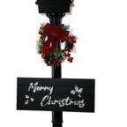 71 in. Christmas Musical Snowy Street Lamp with Retro Truck Scene, 2 Rustic Signs, Cascading Snow and Christmas Carols