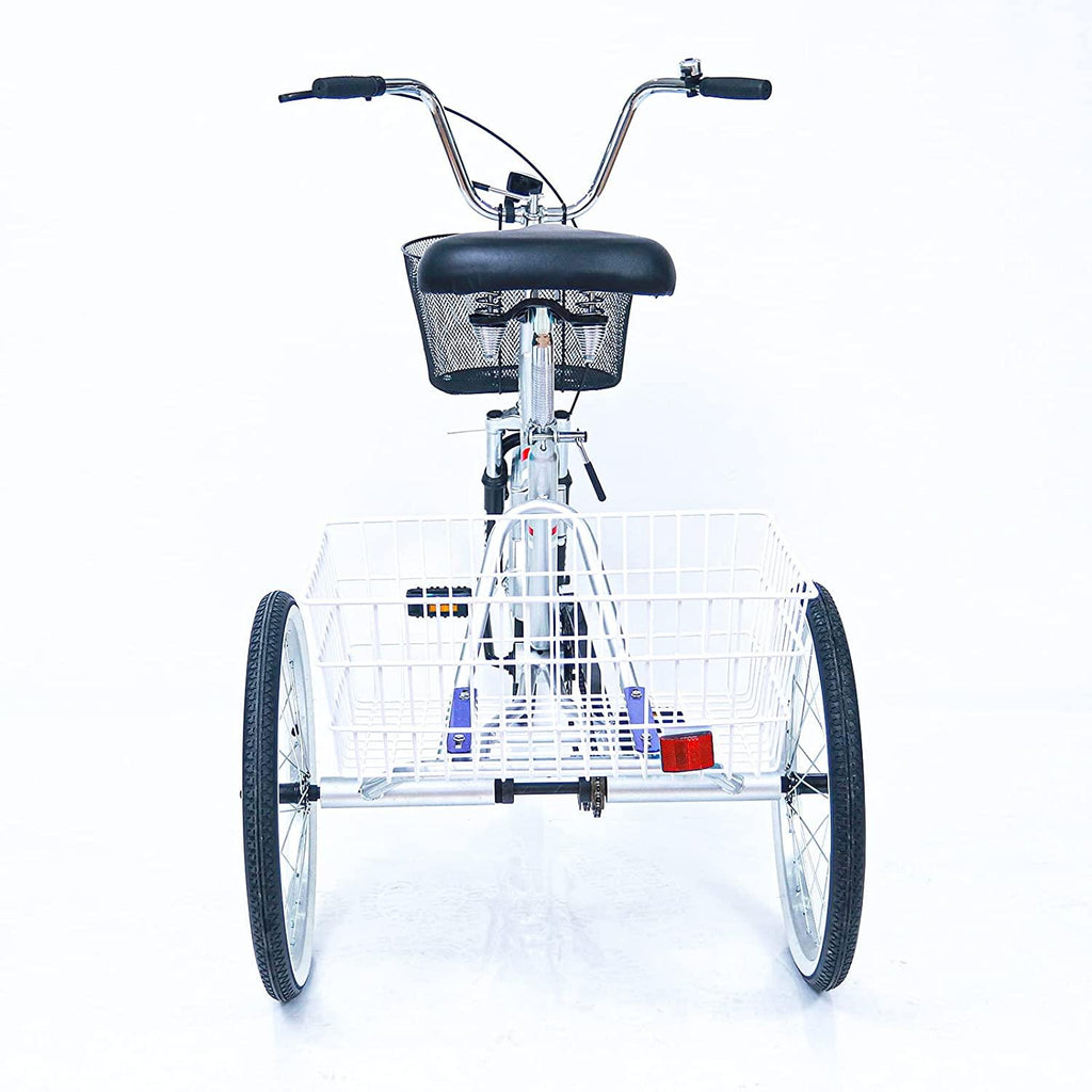 ZUKKA Adult Folding Tricycle Trikes,Foldable 20 inch 3 Wheel Bikes,Single Speed Portable Cruiser Bicycles with Shopping Basket for Seniors,Women, Men
