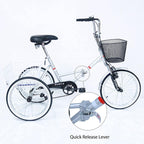 ZUKKA Adult Folding Tricycle Trikes,Foldable 20 inch 3 Wheel Bikes,Single Speed Portable Cruiser Bicycles with Shopping Basket for Seniors,Women, Men