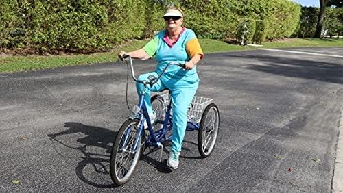 ZUKKA Adult Folding Tricycle Trikes,Foldable 20 inch 3 Wheel Bikes,Single Speed Portable Cruiser Bicycles with Shopping Basket for Seniors,Women, Men