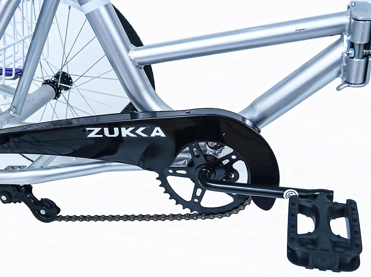 ZUKKA Adult Folding Tricycle Trikes,Foldable 20 inch 3 Wheel Bikes,Single Speed Portable Cruiser Bicycles with Shopping Basket for Seniors,Women, Men