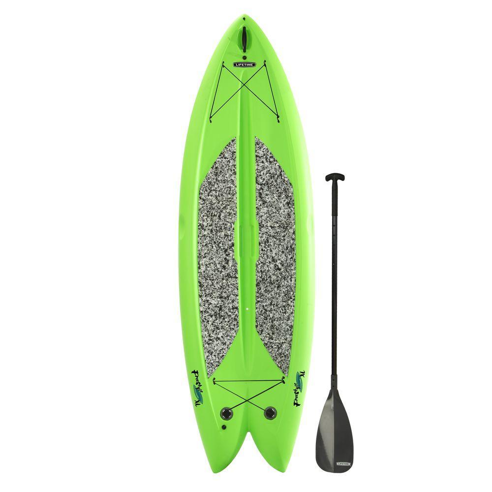 Green Freestyle Paddleboard with Paddle