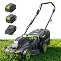 40V 17 Inch Electric Lawn Mower Cordless, Brushless Motor, 6-Position Height Adjustment, 2-in-1 Bagging &amp; Mulching, Includes 2 x 4.0Ah Batteries and Battery Charger