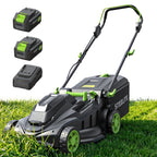 40V 17 Inch Electric Lawn Mower Cordless, Brushless Motor, 6-Position Height Adjustment, 2-in-1 Bagging &amp; Mulching, Includes 2 x 4.0Ah Batteries and Battery Charger