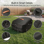 Robot Lawn Mower Cover Waterproof, 420D Outdoor Robotic Mower Cover, Black | 420D waterproof fabric, backyard robotic mower storafor rain snow dust sun, webbing strap,  buckle, elastic hem, vent