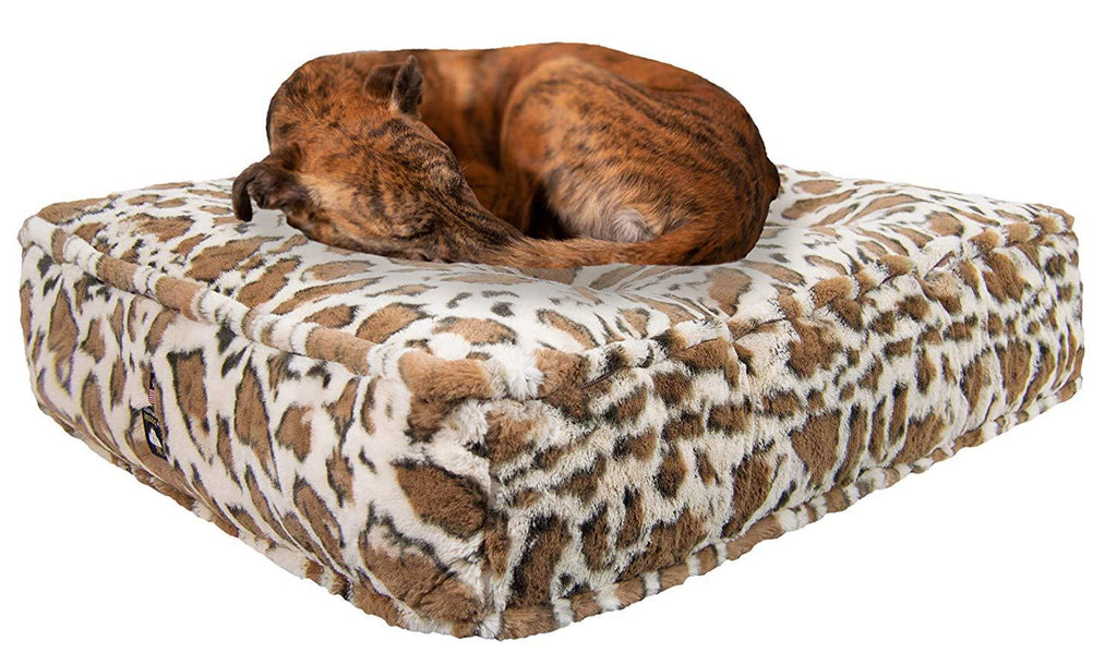 BESSIE AND BARNIE Giraffe Ultra Plush  Fur Luxury Durable Sicilian Rectangle Pet/Dog Bed