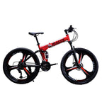Black Friday Deals! LEBONYARD 24in Folding Mountain Bike s 21 Speed Bicycle Full Suspension MTB Bikes, Black