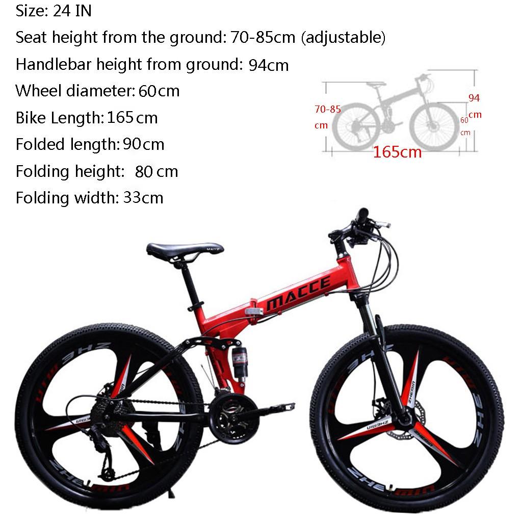 Black Friday Deals! LEBONYARD 24in Folding Mountain Bike s 21 Speed Bicycle Full Suspension MTB Bikes, Black