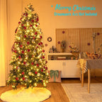 7 ft. Pre-Lit Artificial Christmas Tree, Realistic Hinged Xmas Tree
