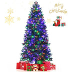 7 ft. Pre-Lit Artificial Christmas Tree, Realistic Hinged Xmas Tree