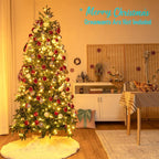 7 ft. Pre-Lit Artificial Christmas Tree, Realistic Hinged Xmas Tree