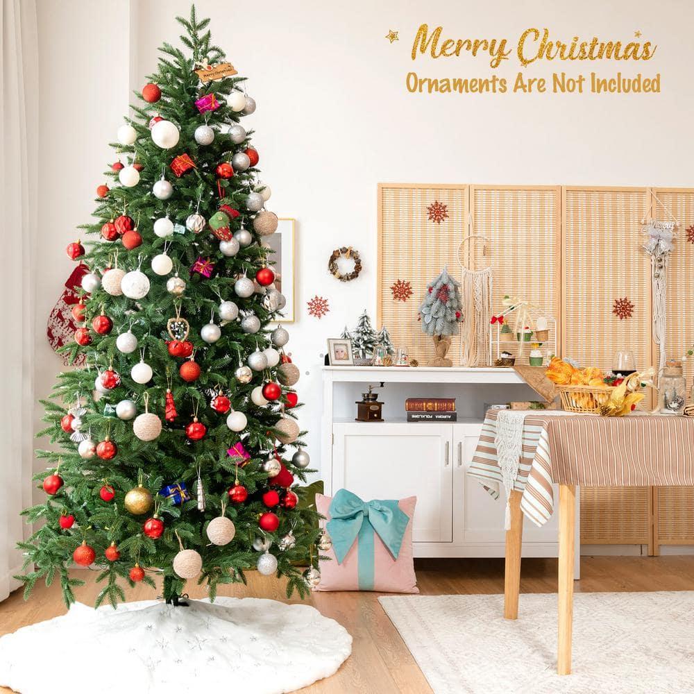 7 ft. Pre-Lit Artificial Christmas Tree, Realistic Hinged Xmas Tree