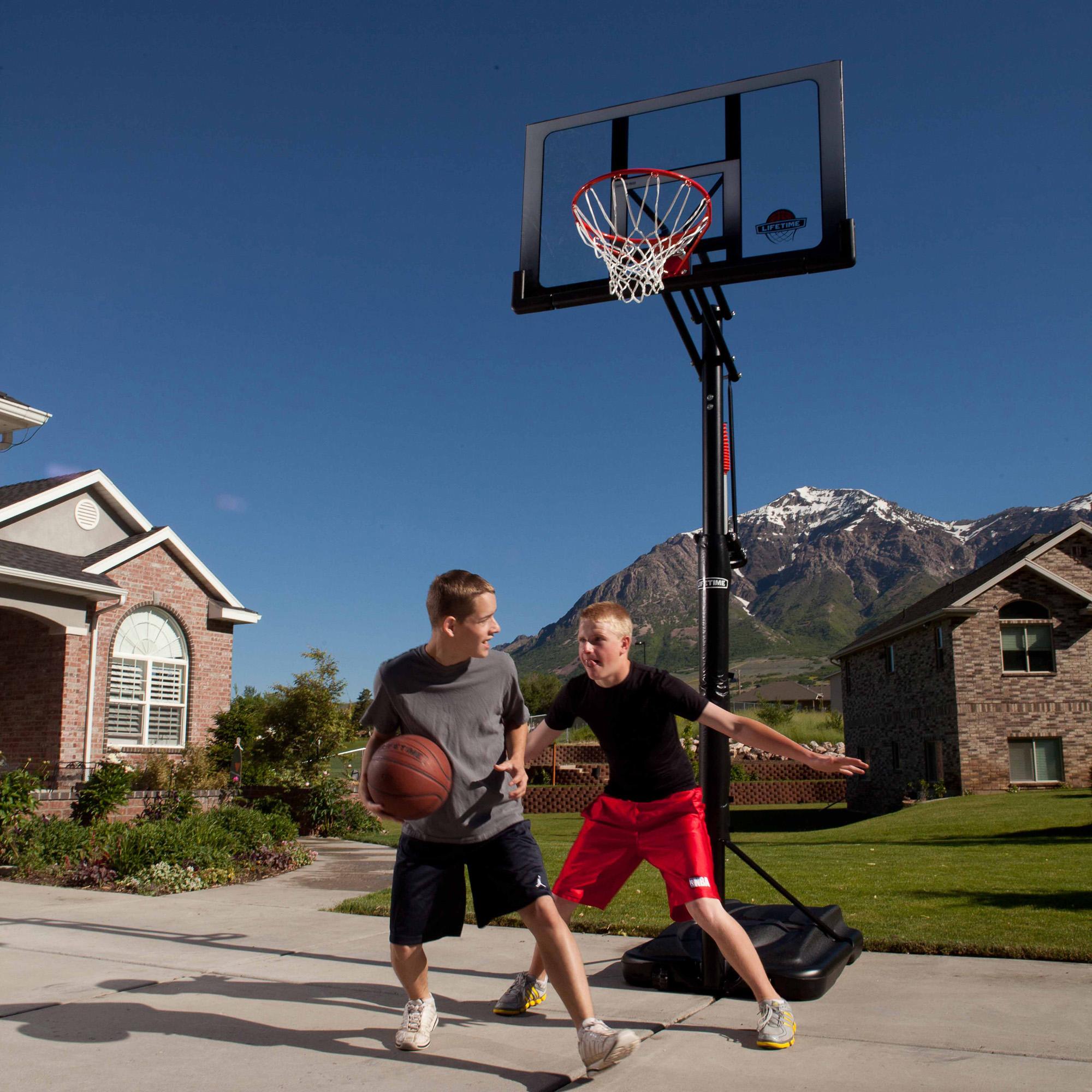 Lifetime 52 In. Shatterproof Portable Infinite Adjustable Basketball System, 71286