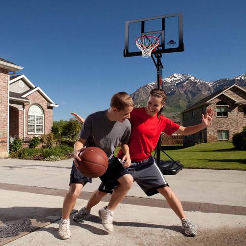 Lifetime 52 In. Shatterproof Portable Infinite Adjustable Basketball System, 71286