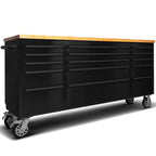 72" Rolling Tool Chest with 15 Drawers, Lockable StoraCabinet, Black Mobile Workbench, Assembled Black LarTool Box with Wheels for GaraWorkshop (1 × HTC7215PC-1)