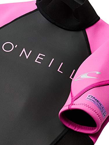 ONeill Wetsuits Youth Reactor-2 2mm Back Zip Short Sleeve Spring Wetsuit, Black/Berry, 16