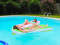 The Pool Supply Shop 68" Bubble Aqua Cloud Pink Oversized Floating Mattress