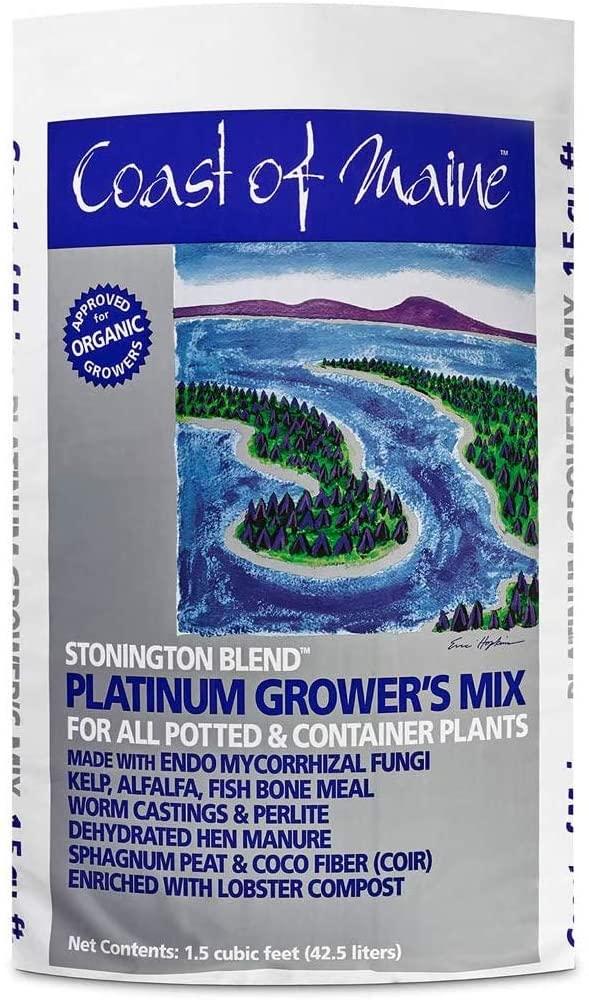 coast of maine cmsbo15 stonington blend organic growers mix with all natural oceanic ingredients for planters and pots, 1.5 cubic feet (2 pack)
