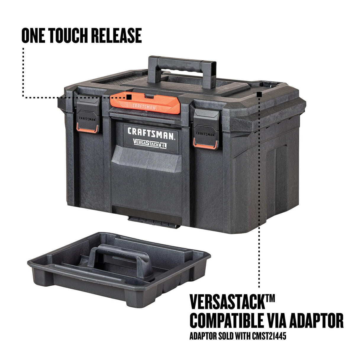 VERSASTACK XL Tool Box, Waterproof Indoor/Outdoor, Stackable Tool Storage, Lockable, 21 Inch (CMST21430)