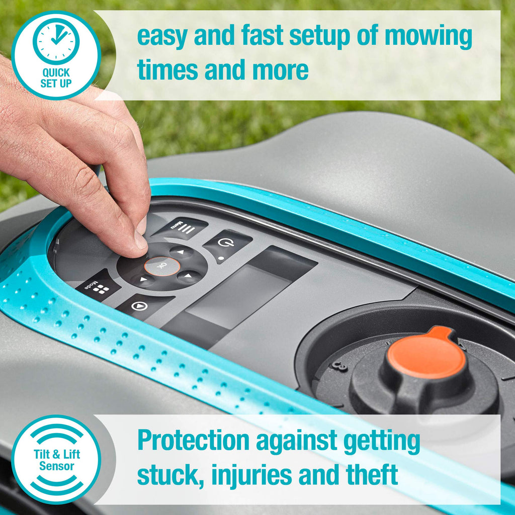 15001-41 SILENO City - Automatic Robotic Lawn Mower, with Bluetooth app and Boundary Wire, one of quietest in its Class, for lawns up to 2700 Sq Ft, Made in Europe, Grey