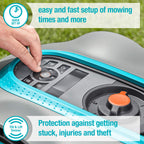 15001-41 SILENO City - Automatic Robotic Lawn Mower, with Bluetooth app and Boundary Wire, one of quietest in its Class, for lawns up to 2700 Sq Ft, Made in Europe, Grey