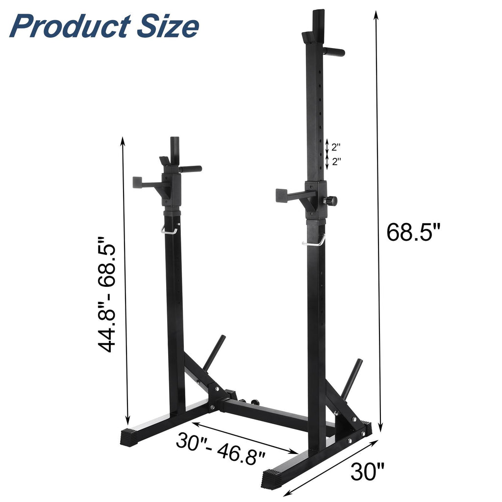 ankishi Barbell Rack Squat Stand Adjustable Bench Press Rack 550LBS Max Load Multi-Function Weight Lifting Home Gym Fitness