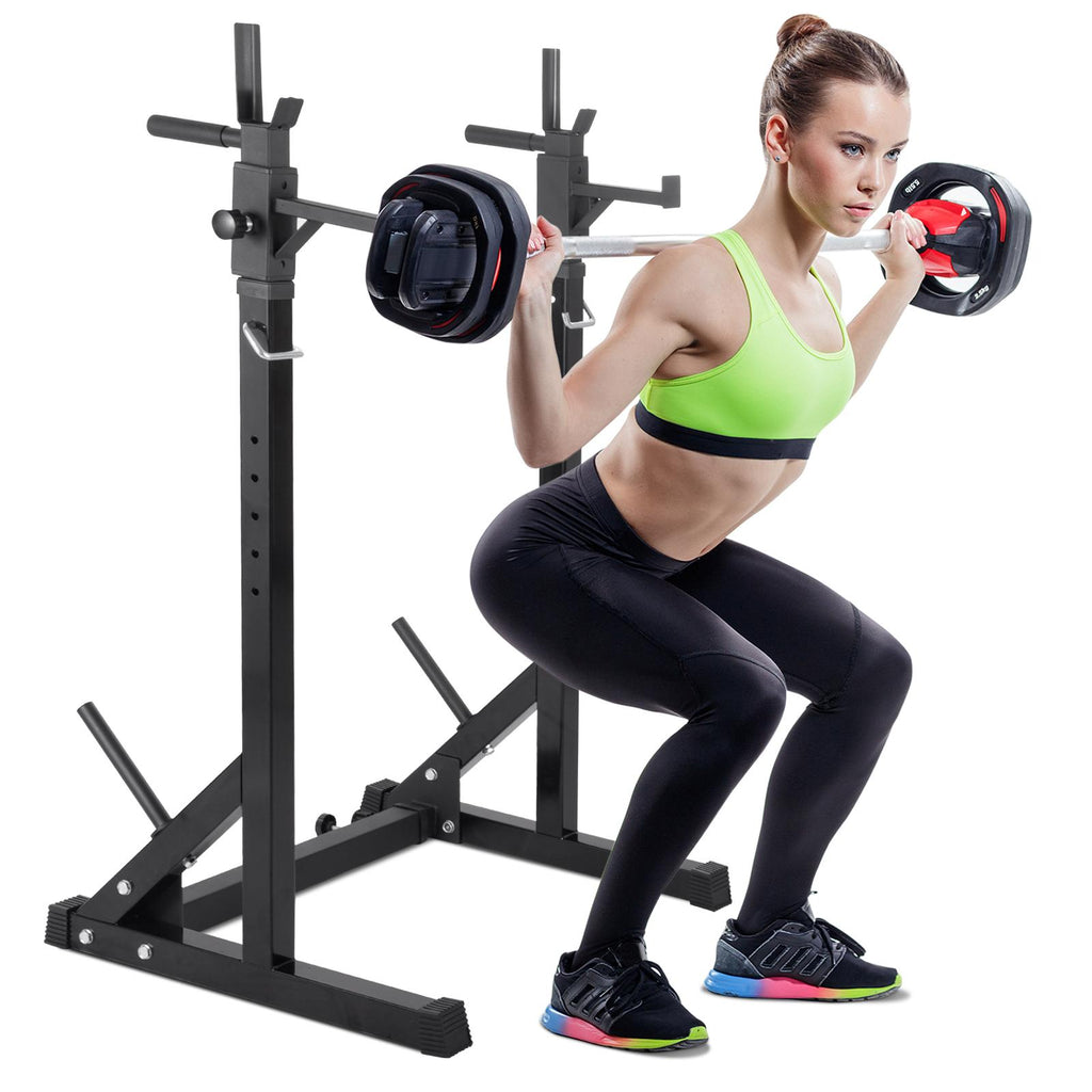 ankishi Barbell Rack Squat Stand Adjustable Bench Press Rack 550LBS Max Load Multi-Function Weight Lifting Home Gym Fitness