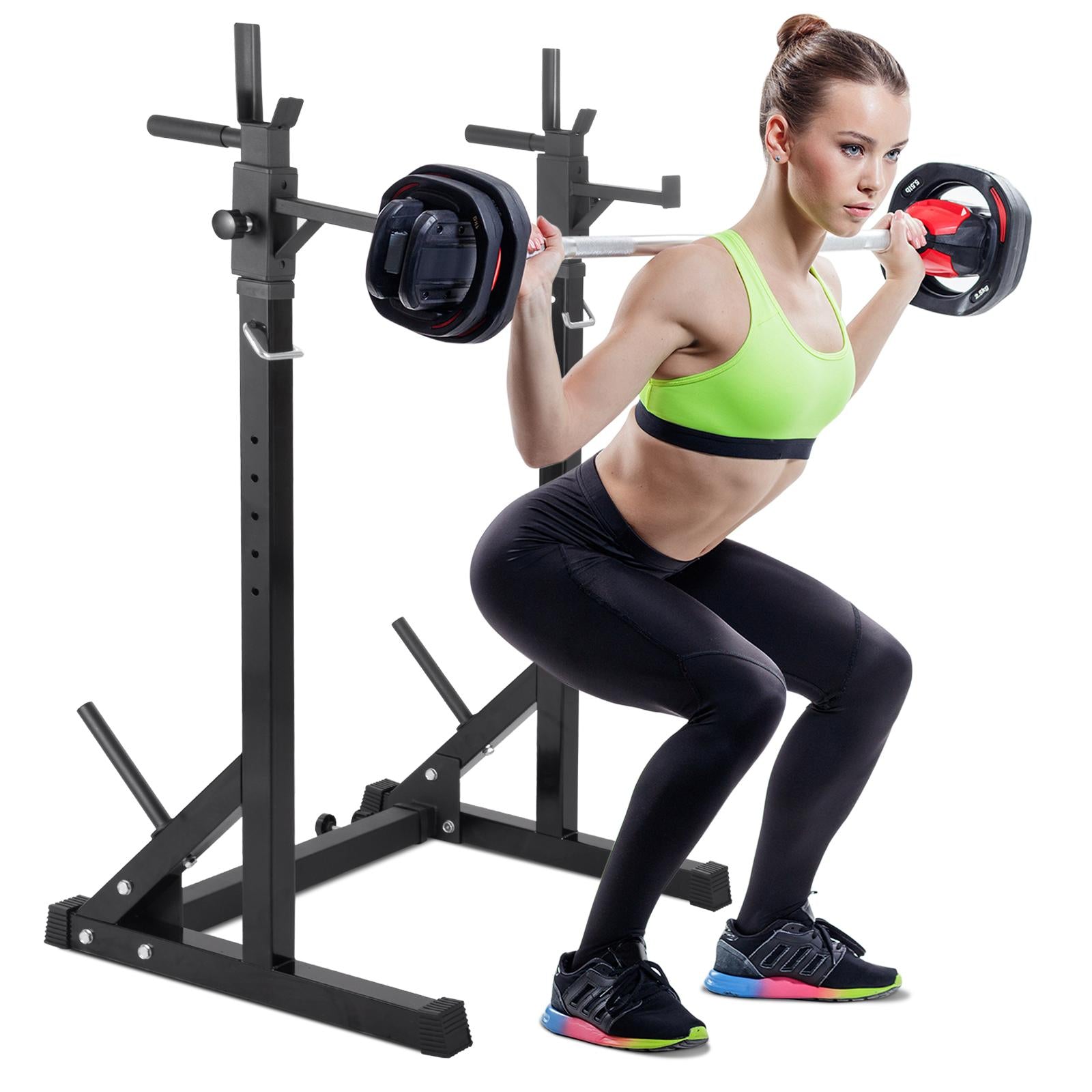 ankishi Barbell Rack Squat Stand Adjustable Bench Press Rack 550LBS Max Load Multi-Function Weight Lifting Home Gym Fitness