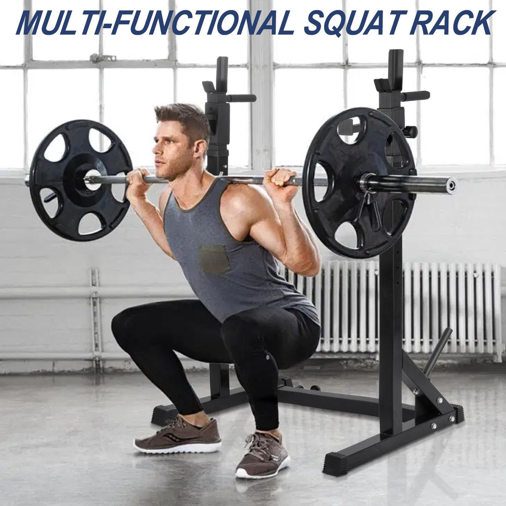 ankishi Barbell Rack Squat Stand Adjustable Bench Press Rack 550LBS Max Load Multi-Function Weight Lifting Home Gym Fitness