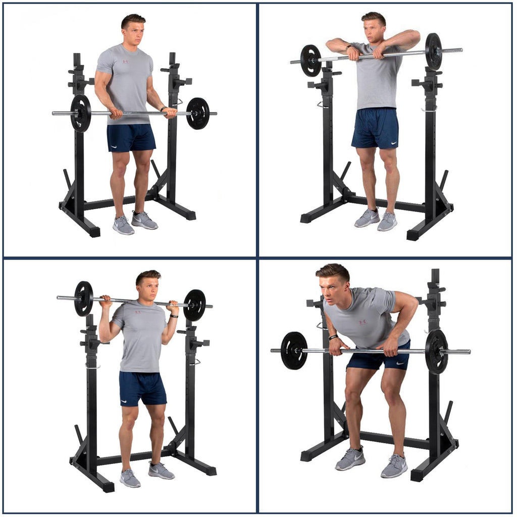 ankishi Barbell Rack Squat Stand Adjustable Bench Press Rack 550LBS Max Load Multi-Function Weight Lifting Home Gym Fitness