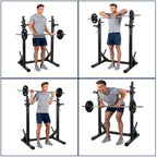 ankishi Barbell Rack Squat Stand Adjustable Bench Press Rack 550LBS Max Load Multi-Function Weight Lifting Home Gym Fitness