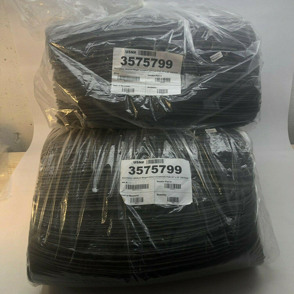 LOTS OF 2 100/BARE MEDIUM WEIGHT UNIVERSAL LAMINATE PADS 15" X 18"  MELT BLOWN